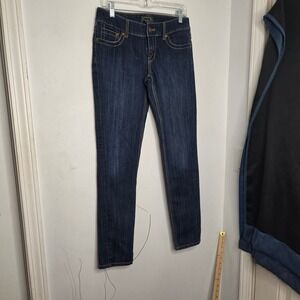 Seven7 Jeans Womens 28 Dark Wash Skinny Embroidered Pocket Stretch Denim Y2K